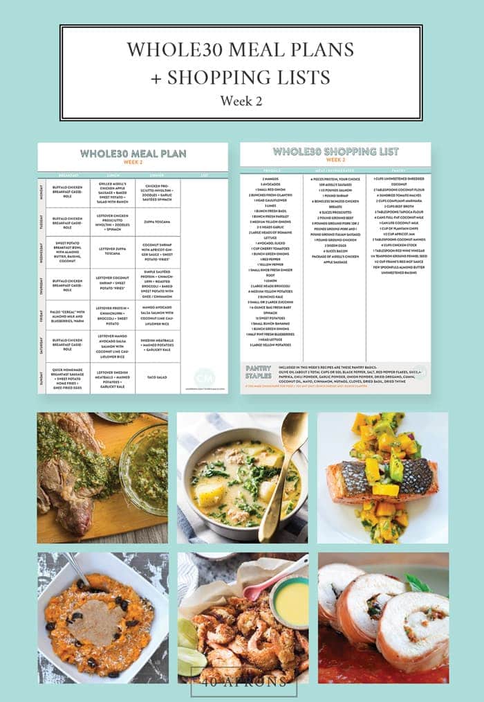 Whole30 Meal Plan + Shopping List: Week 2 - 40 Aprons