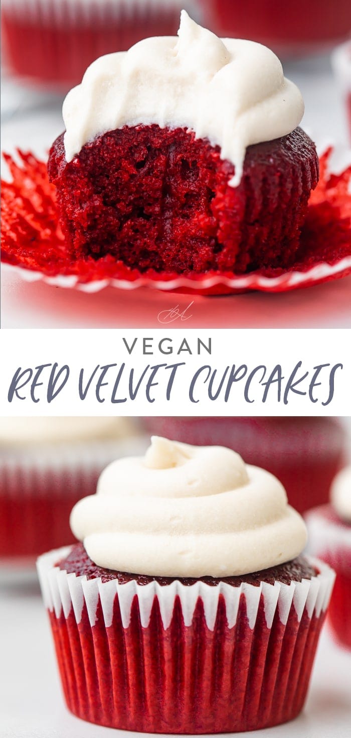 Vegan Red Velvet Cupcakes Pinterest graphic