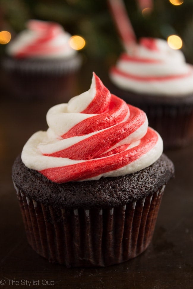 Chocolate Cupcakes with Peppermint Frosting
