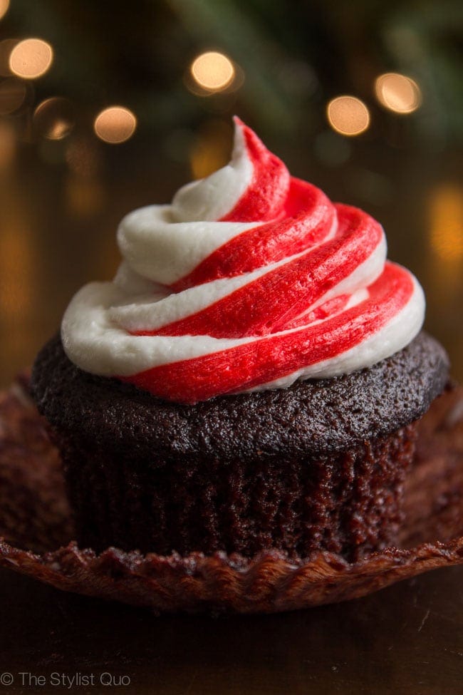 Chocolate Cupcakes with Peppermint Frosting