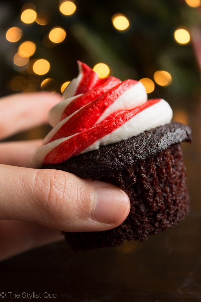 Chocolate Cupcakes with Peppermint Frosting