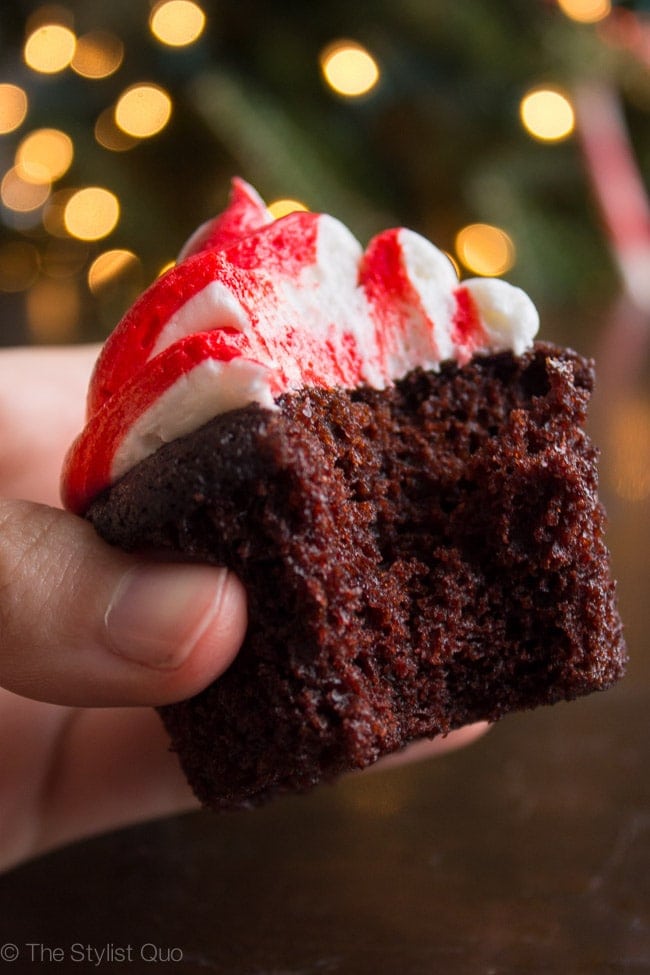 Chocolate Cupcakes with Peppermint Frosting