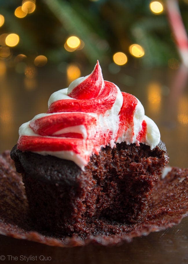 Chocolate Cupcakes with Peppermint Frosting