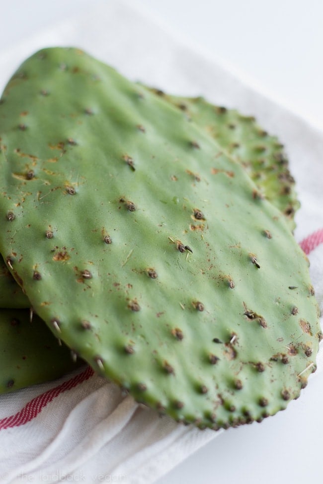 How to prepare and cook nopales (cactus) - The Laidback Vegan