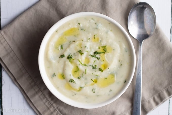 Leftover Mashed Potato Soup with Tarragon