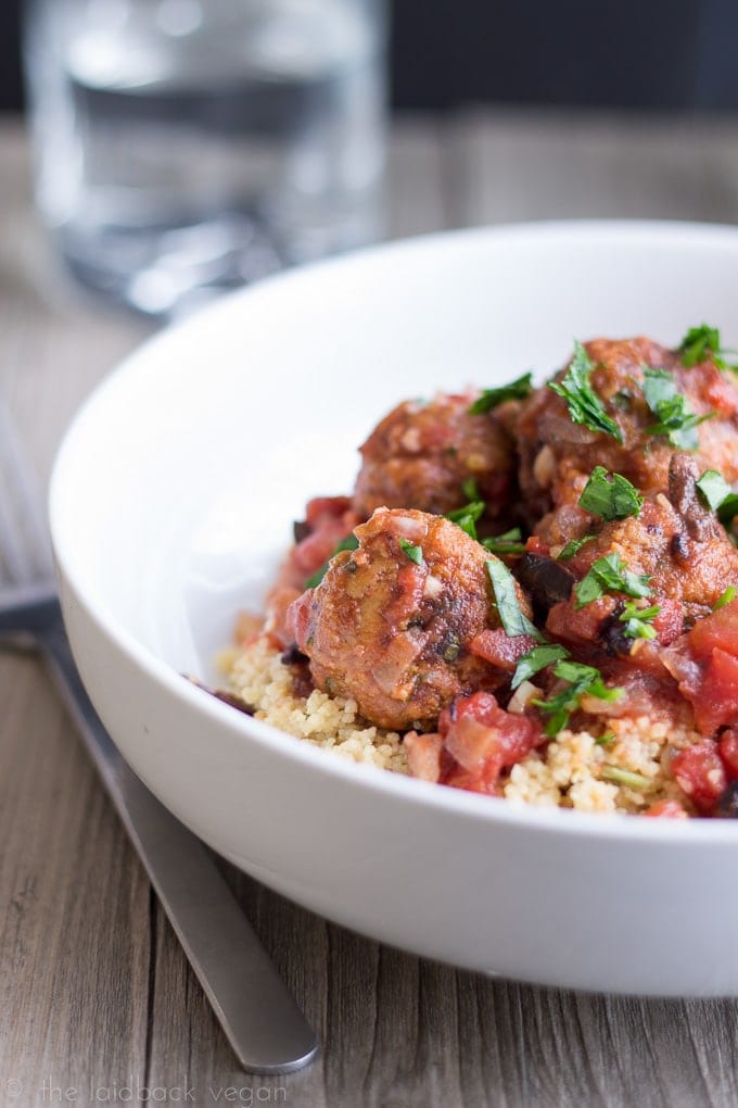 Mediterranean Glow Bowl with Morrocan Spiced Meatballs