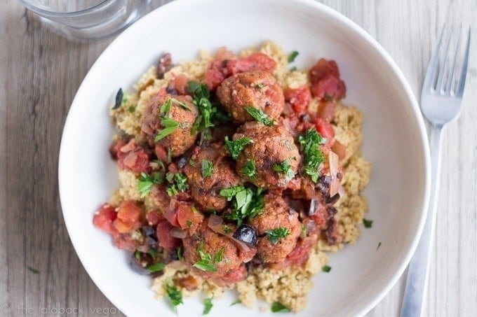 Mediterranean Glow Bowl with Morrocan Spiced Meatballs