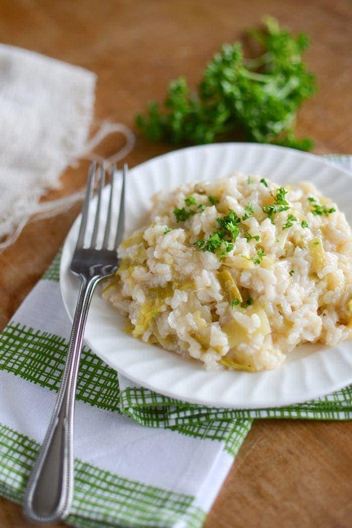 Creamy Risotto with Leeks by Melissa Belanger of A Teaspoon of Happiness