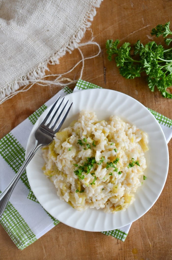 Creamy Risotto with Leeks by Melissa Belanger of A Teaspoon of Happiness