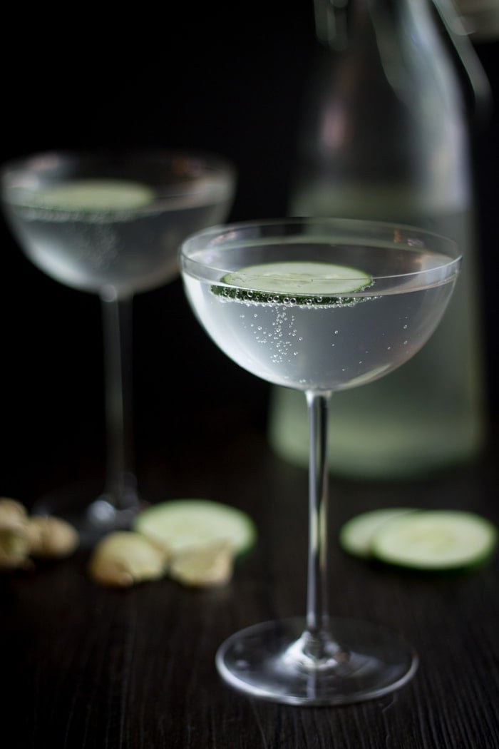 Cucumber Ginger Mocktail - the perfect non-alcoholic summer cocktail. Elegant and gourmet, you won't miss the booze!
