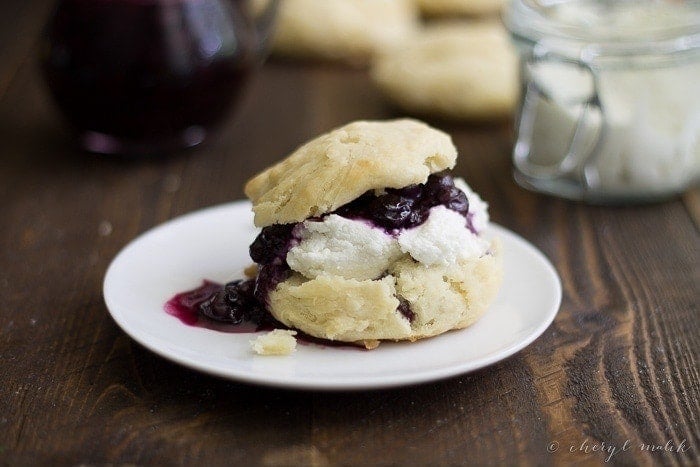 Biscuits with Goat Cheese and Blueberry Compote. Elegant yet homey, these are just unbelievable.