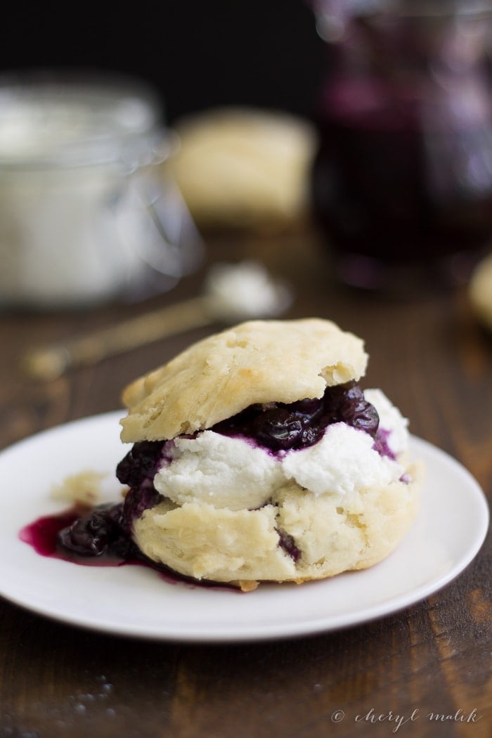 Biscuits with Goat Cheese and Blueberry Compote. Elegant yet homey, these are just unbelievable. 