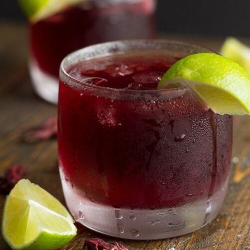 Hibiscus Tea (Agua de Jamaica) - Tart, a bit fruity, so refreshing, and packed full of antioxidants (more than pomegranate juice!) and electrolytes.. pretty amazing, right?!