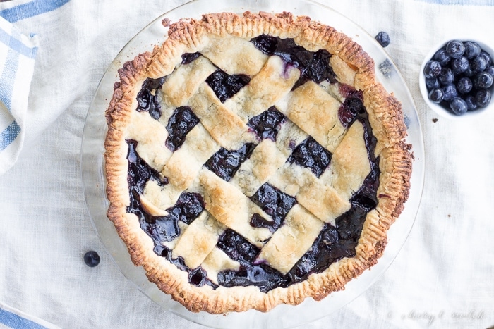 Blueberry Pie [Vegan] - make use of in season blueberries with a classic blueberry pie. Simple, sweet, a bit rustic, and totally vegan!