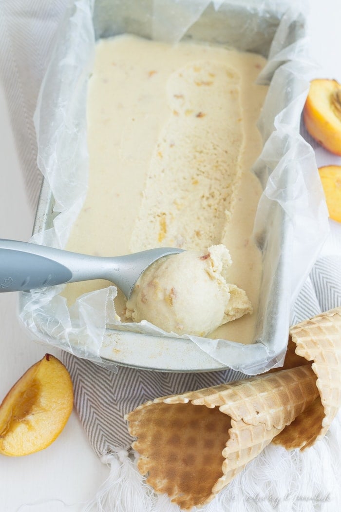 Vegan Peach Ice Cream (4-Ingredients) - Clean Eating Kitchen