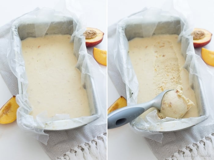 Vegan Peach Ice Cream. 7 ingredients, no refined sugars, no gluten. Just tons of peaches and coconut milk and summery goodness!