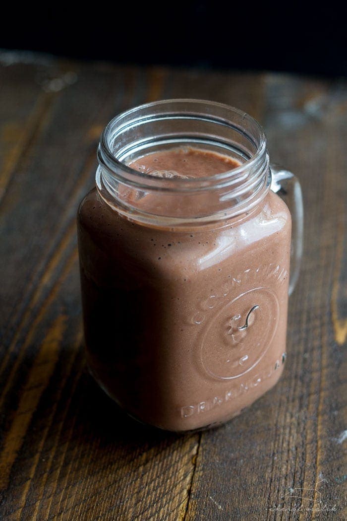 Chocolate Raspberry Maca Smoothie. Tastes like a chocolate covered raspberry milkshake - behaves like health food!