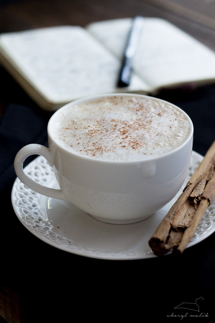 Vegan Pumpkin Spice Latte. Dairy free and refined sugar free and so much cheaper than Starbucks. BOOM.