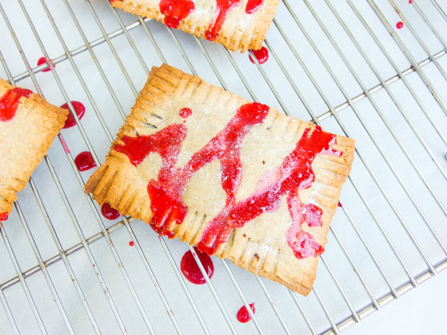 Chocolate Fudge Pop-Tarts with Raspberry Glaze (Vegan) from Yup, It's Vegan