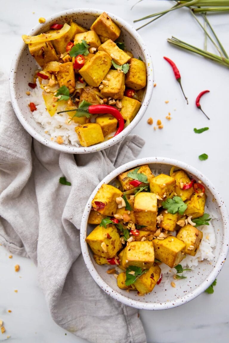 Lemongrass Tofu with Red Thai Chili Peppers & Agave