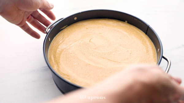 Bake vegan pumpkin cheesecake