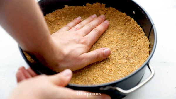 Mix together graham cracker ingredients then press into springform pan