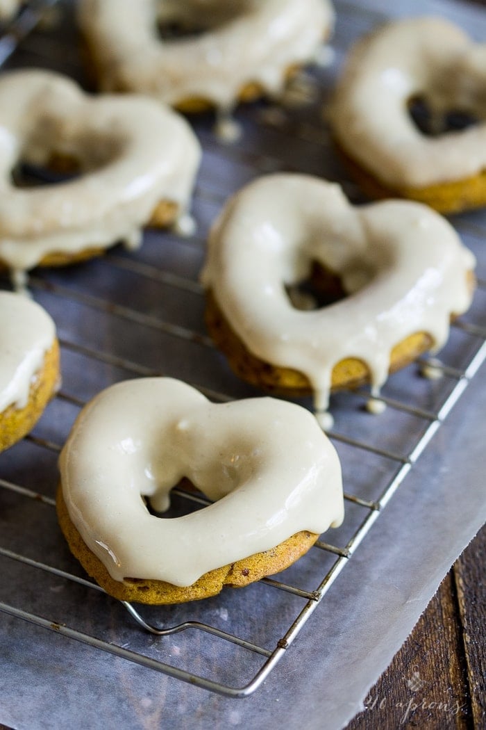 Vegan pumpkin donuts with salted caramel glaze. Epic!