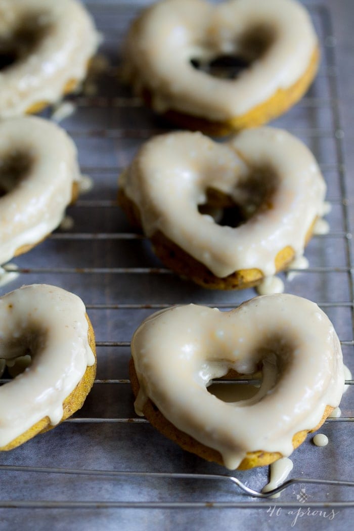 Vegan Pumpkin Donuts with Salted Caramel Glaze - 40 Aprons