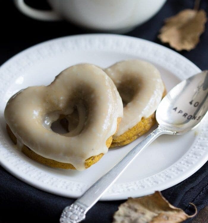 Vegan pumpkin donuts with salted caramel glaze. Epic!