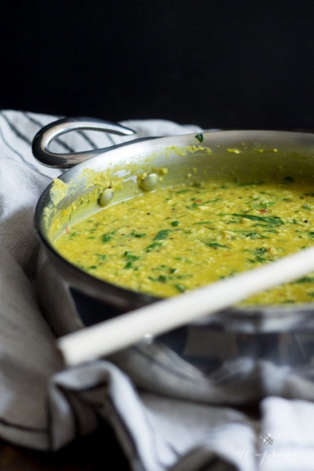 Nourishing and filling dal palak - lentils with spinach. Packed with flavor, perfect for the cooler months!