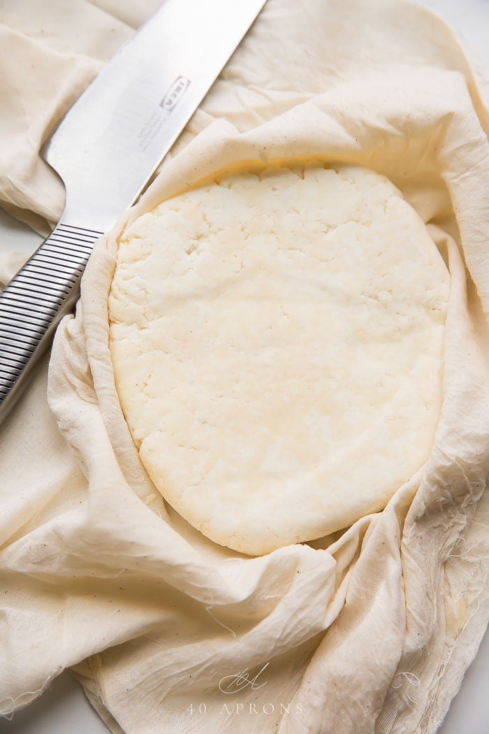 Disc of homemade paneer