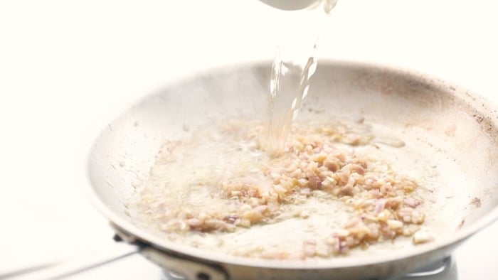 Make pan sauce with white wine.