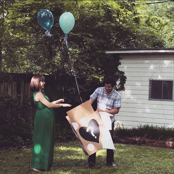 It's a boy! Balloon gender reveal // 40 Aprons