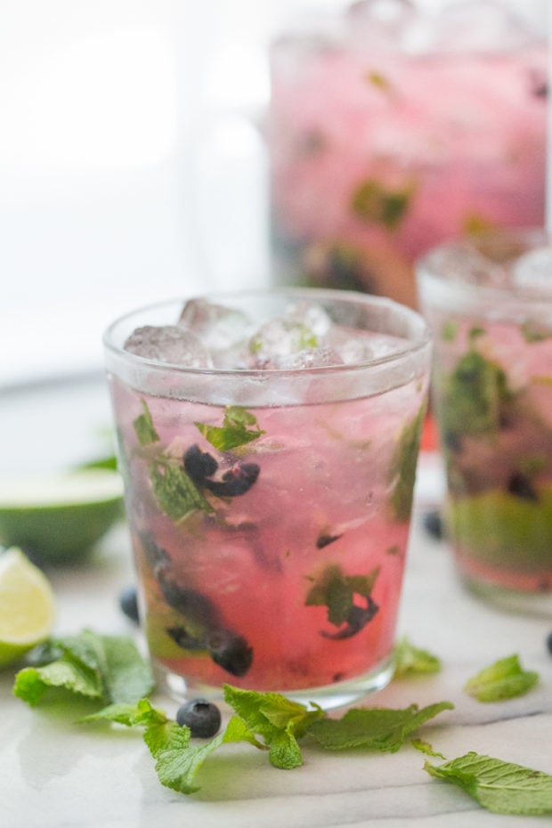 Blueberry Mojito Pitcher for a Crowd - Just a Little Bit of Bacon