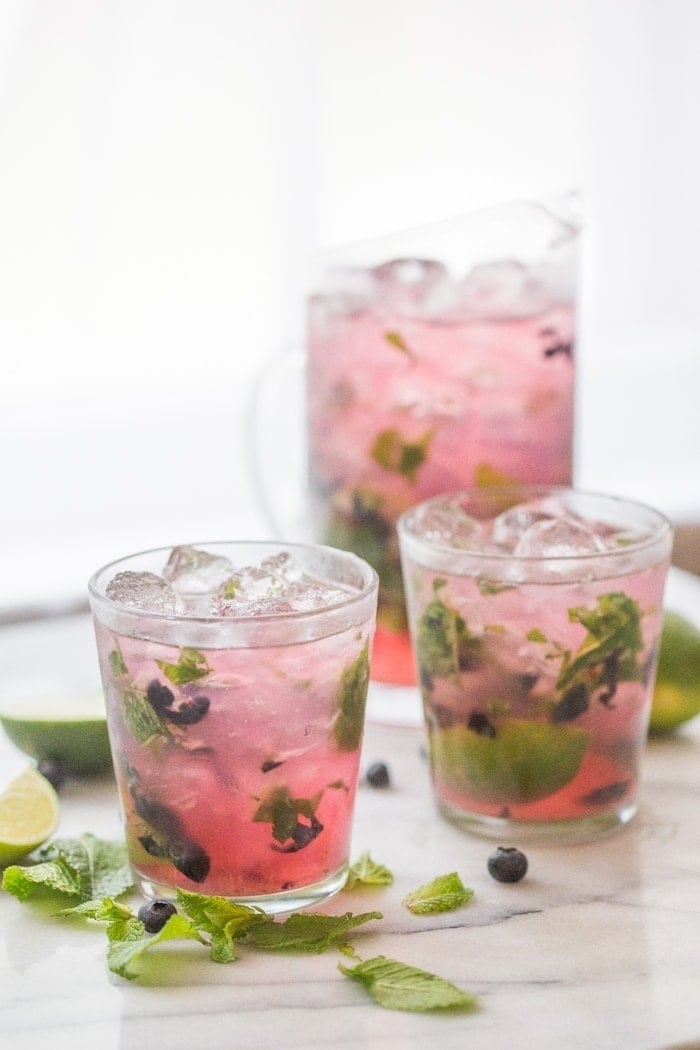 Blueberry Mojito Pitcher for a Crowd - Just a Little Bit of Bacon