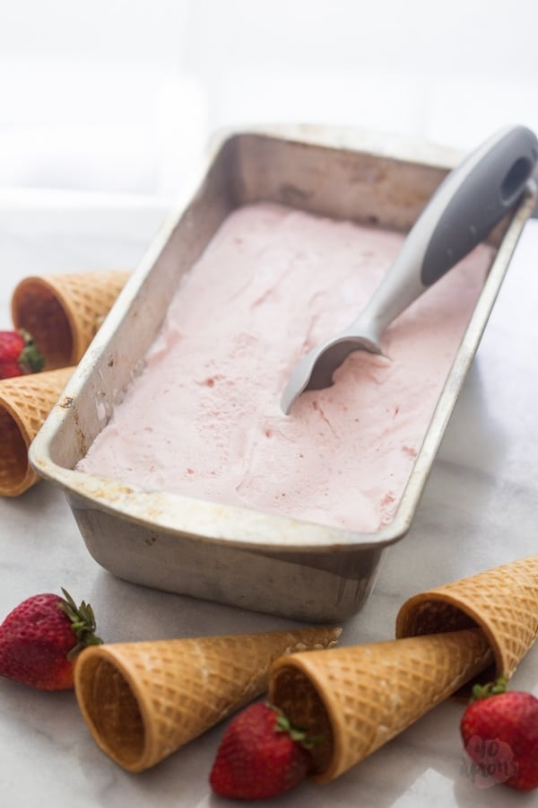 Roasted strawberry and buttermilk ice cream - Jeni's Ice Creams recipe. The perfect strawberry ice cream. // 40 Aprons