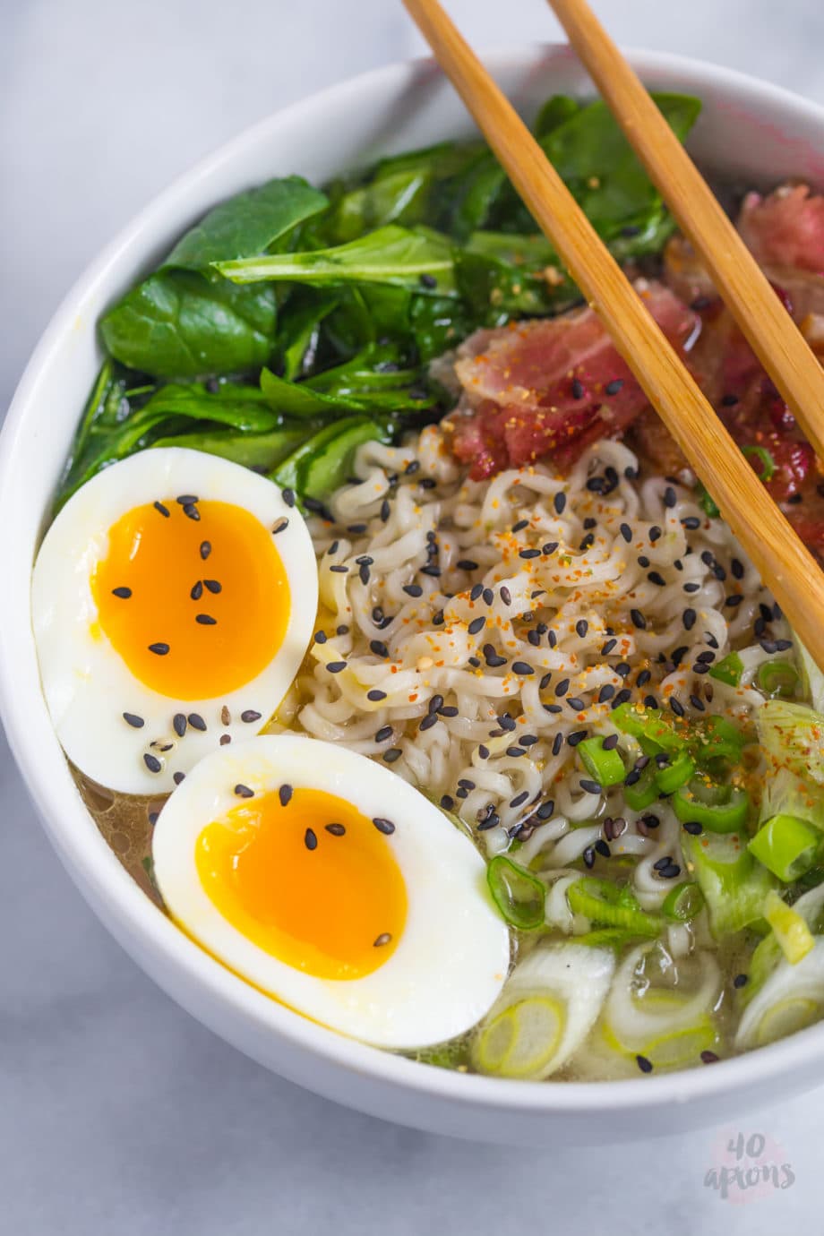 Bacon ramen - rich, salty, smoky ramen broth. // 40 Aprons