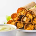 Cheesy chicken taquitos with avocado salsa (whole wheat!) // 40 Aprons