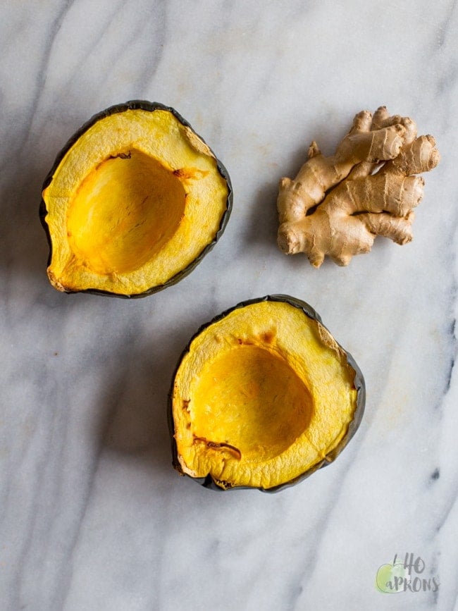 Acorn squash and ginger baby food puree. Easy, cheap, and so flavorful and nutritious for baby. Great for big kids too!