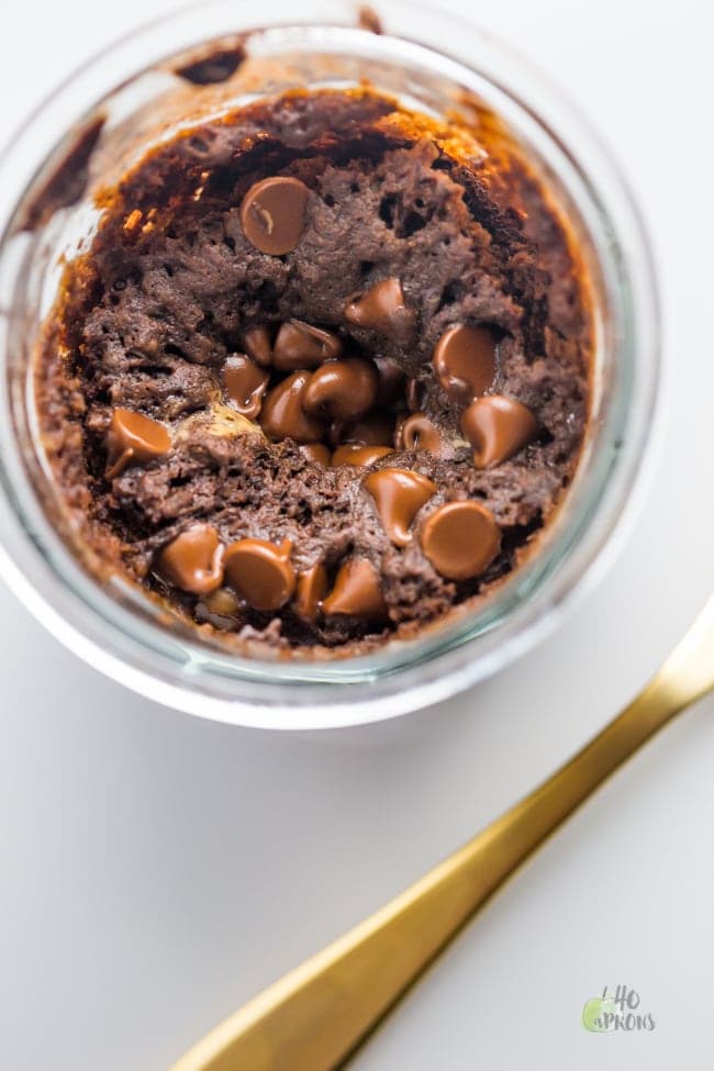 4 Ingredient Microwave Peanut Butter Nutella Brownie Mug Cake