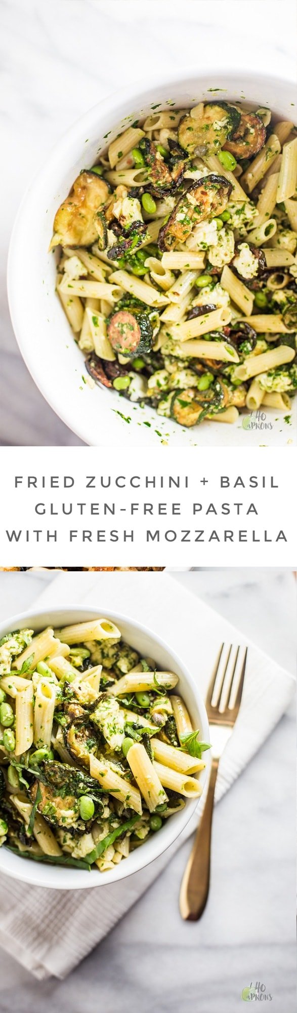 Fried Zucchini Basil Gluten-Free Pasta with Fresh Mozzarella