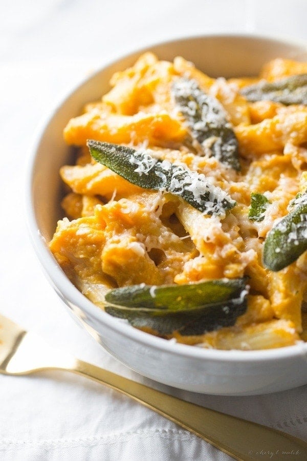 Creamy Pumpkin Sage Alfredo with Ronzoni Gluten Free Penne