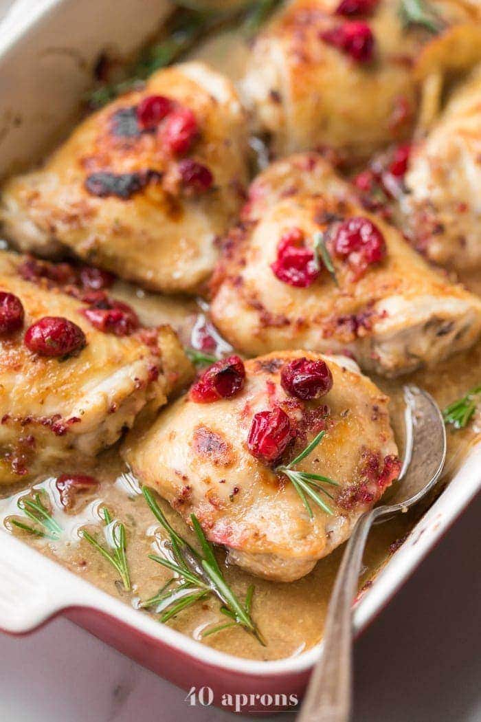 Cranberry Rosemary One Pan Chicken Paleo Whole30 Option 40 Aprons