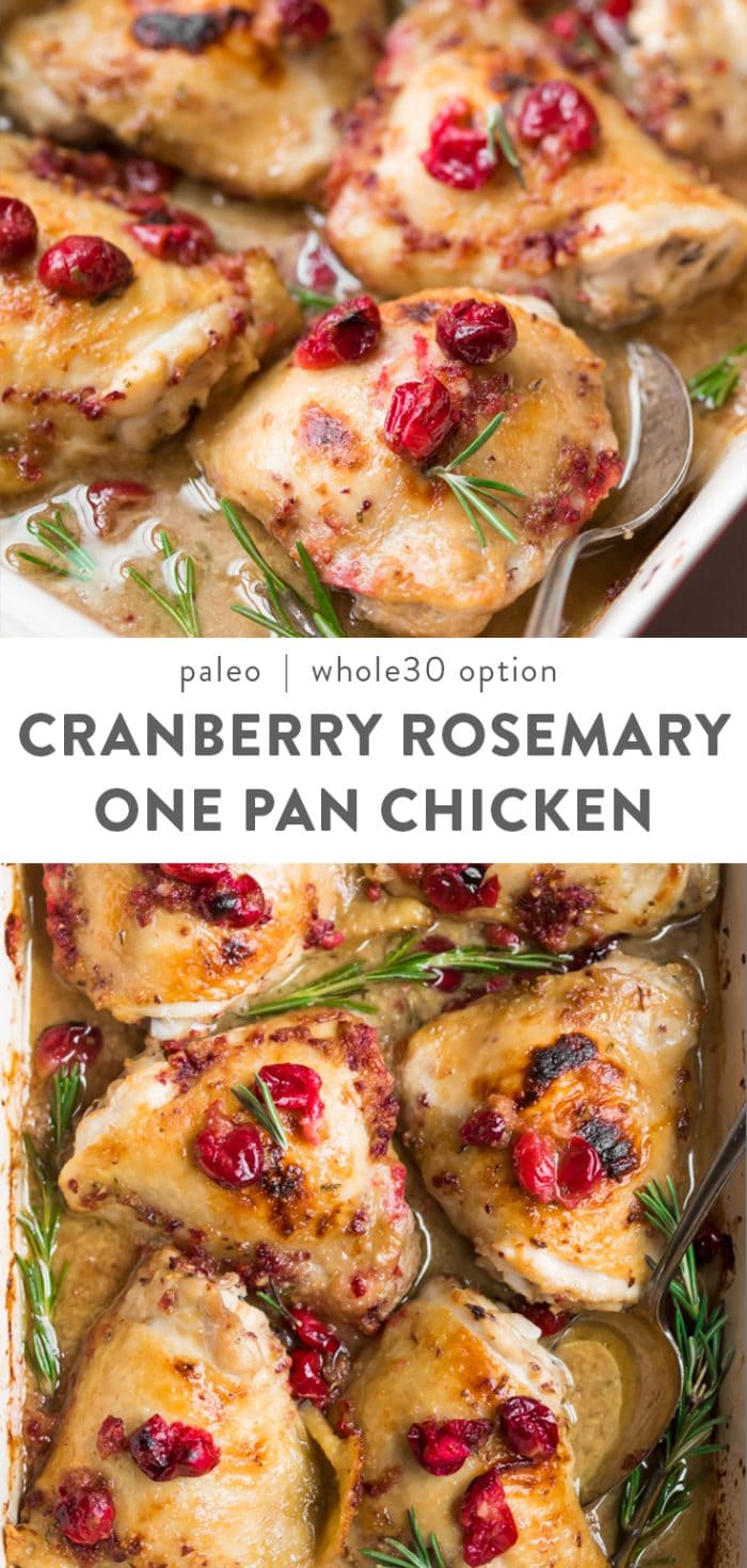 Cranberry Rosemary One Pan Chicken (Paleo, Whole30 Option) Pinterest image