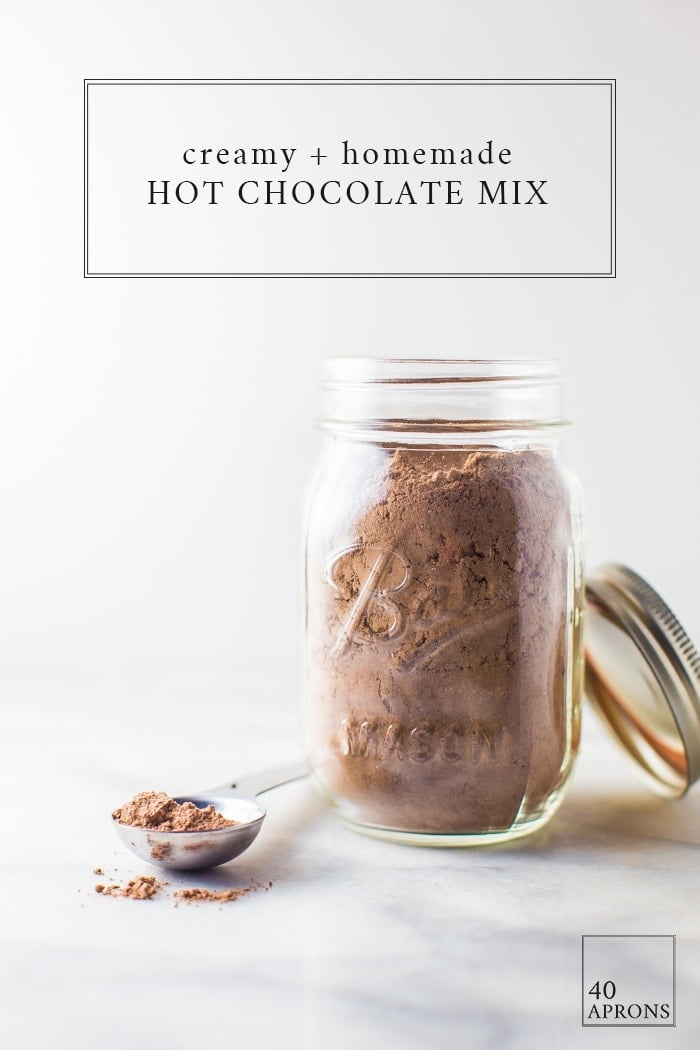 Creamy, homemade hot chocolate mix. Easy, rich, and perfect for the holiday season. A wonderful, cheap gift idea!