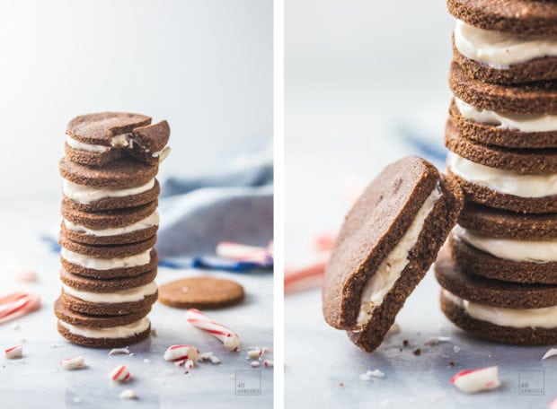 Paleo Peppermint Oreos. The perfect paleo Christmas cookies, these paleo Oreos are delicious. And who doesn't love peppermint Oreos?! Dairy-free, grain-free, and no processed sugar!