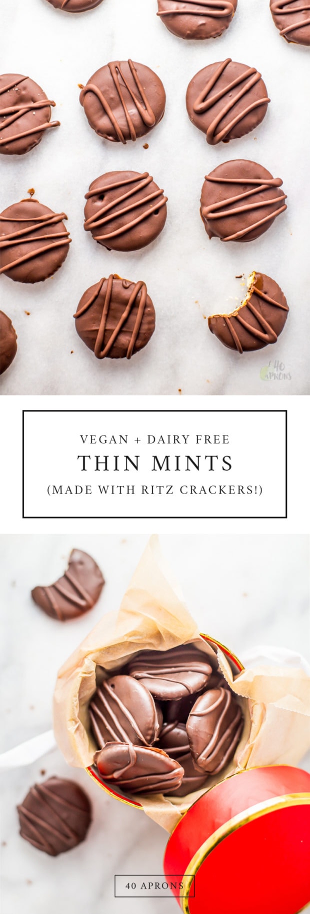 Vegan Thin Mints made with RITZ Crackers are the perfect dairy-free dessert or vegan Christmas cookie. So easy, quick, and delicious!