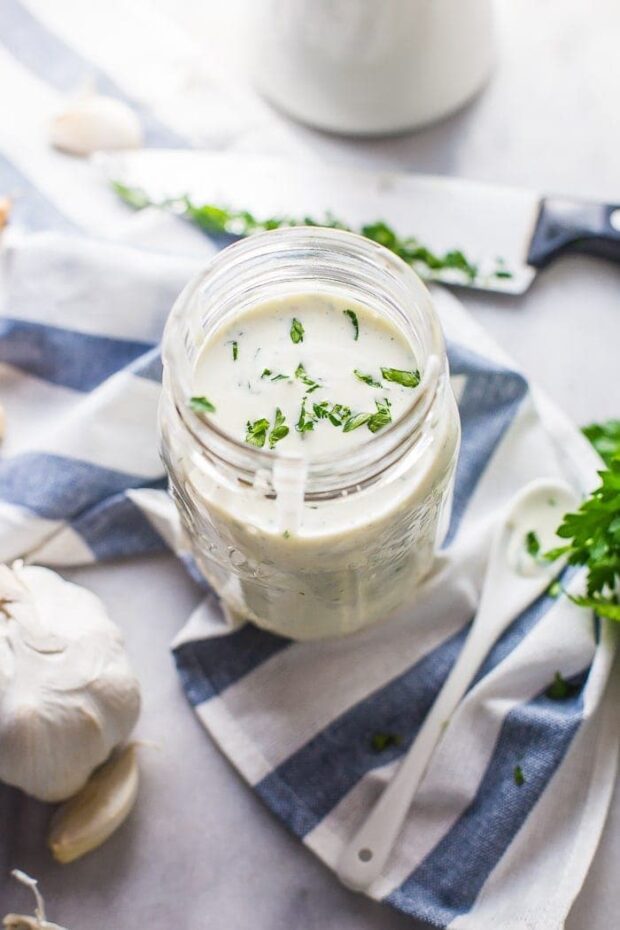 The Best Whole30 Ranch Dressing + Whole30 Garlic Mayonnaise