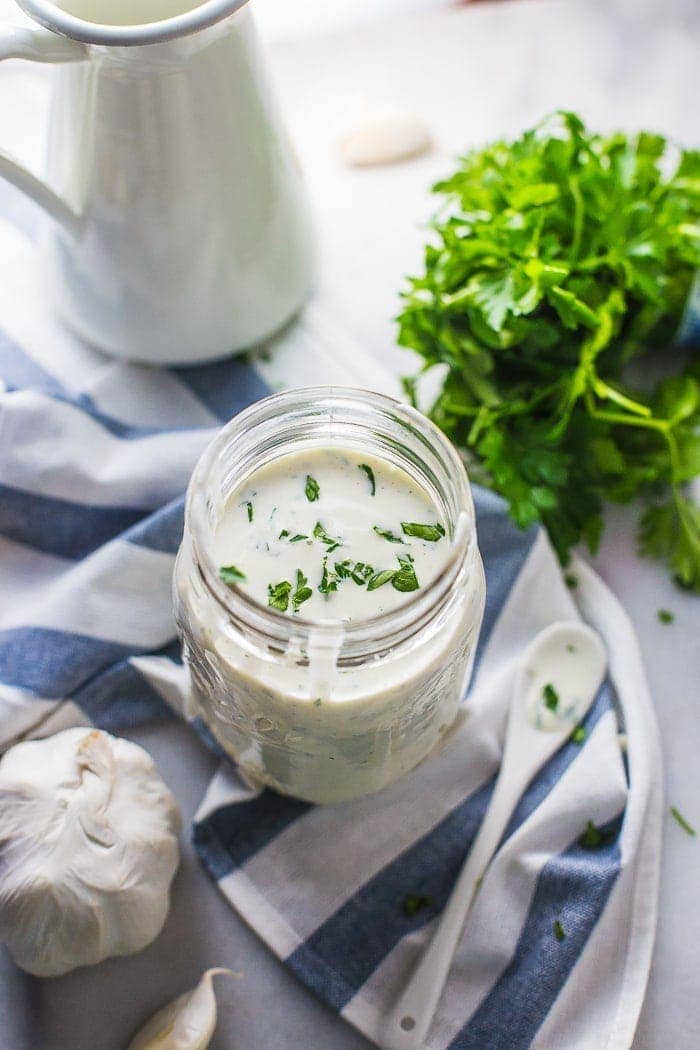 Whole30 Ranch Dressing - (Gluten - Free Paleo) Fresh Herbs, Creamy