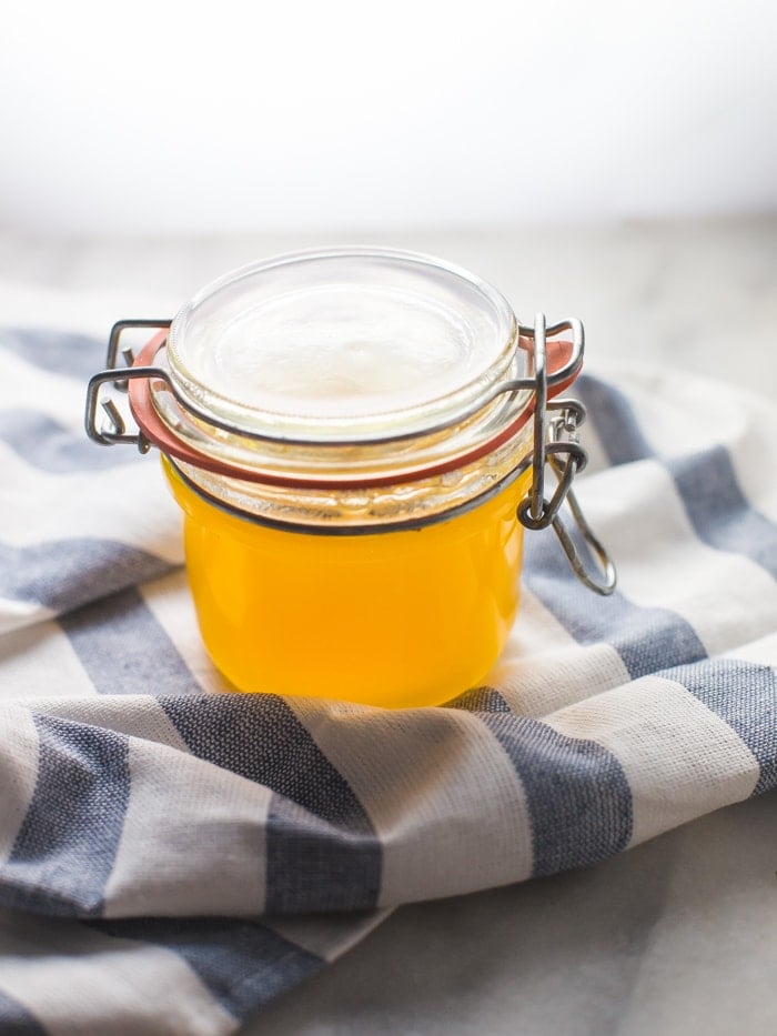 This brown butter ghee recipe is so easy and creates the most amazing flavor. Learning how to make ghee (especially brown butter ghee!) is perfect for the paleo or Whole30 kitchen!